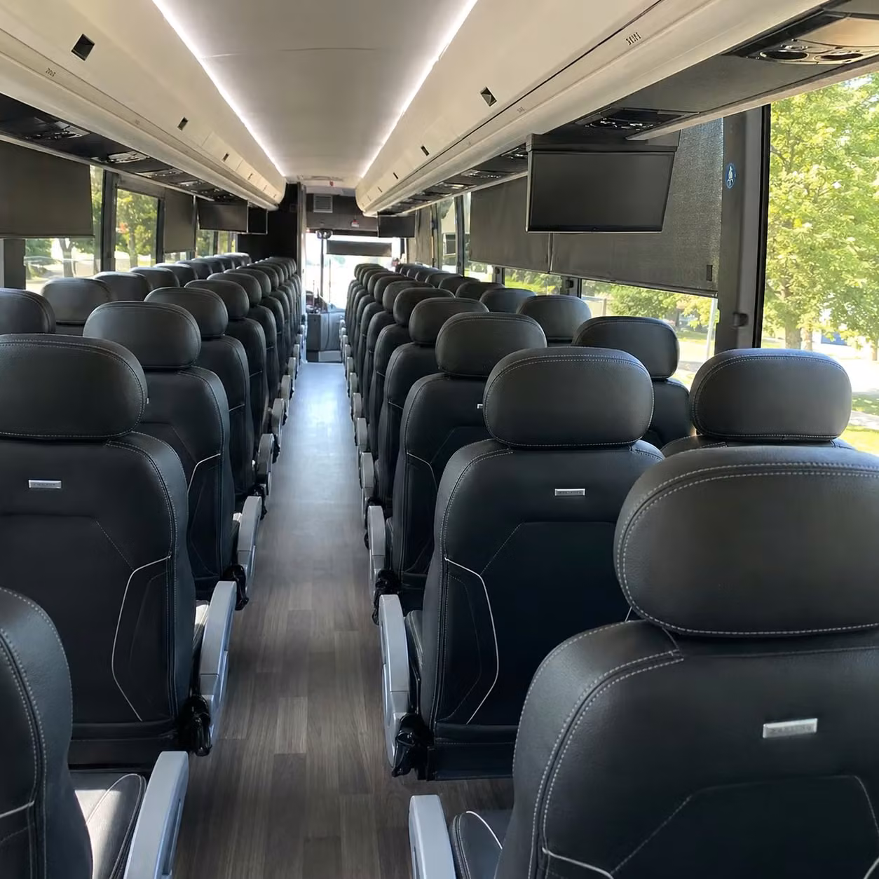 56 passenger charter bus interior
